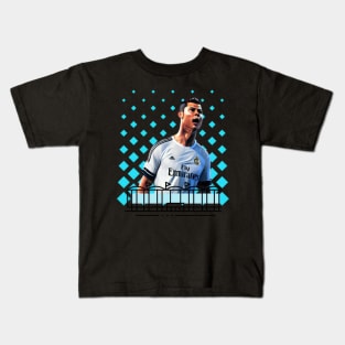 Christiano Ronaldo Halftone Football Stadium Kids T-Shirt